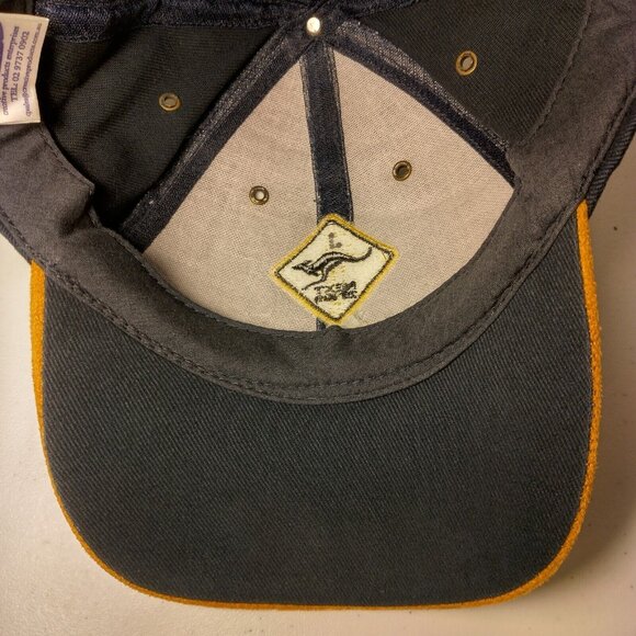 Australia Kangaroo Crossing Cap Hat Blue Soft Canvas Suede Brim Aussie Outback - Picture 12 of 13